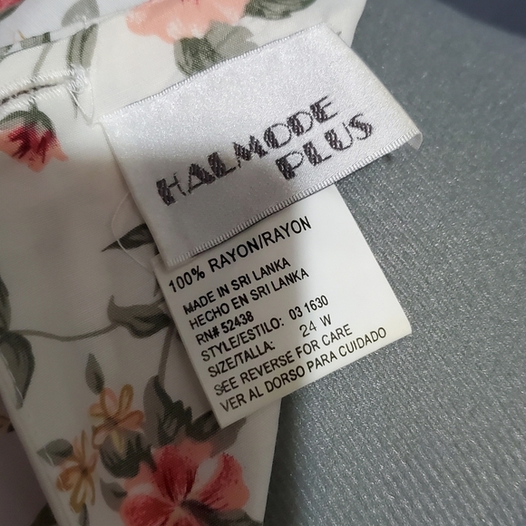 Vintage Halmode Plus Floral Church Dress Cream Pink Flowers Maxi Length Size 24W - Picture 5 of 7